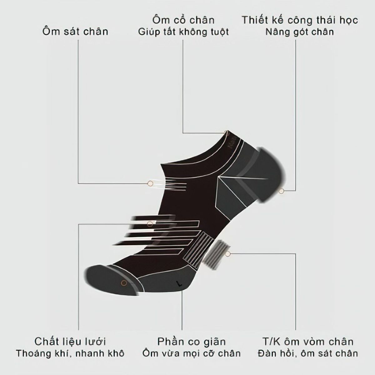  Naturehike Tất Leo Núi Thể Thao Cổ Lửng CYY2341ZJ014 