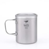  Ca Keith Double-Wall Titanium Mug with Folding Handle and Lid 450ml 
