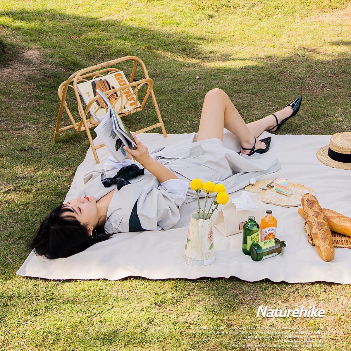  Thảm Picnic Gấp Gọn 100% Cotton Sành Điệu Naturehike ( Canvas picnic mat ) 