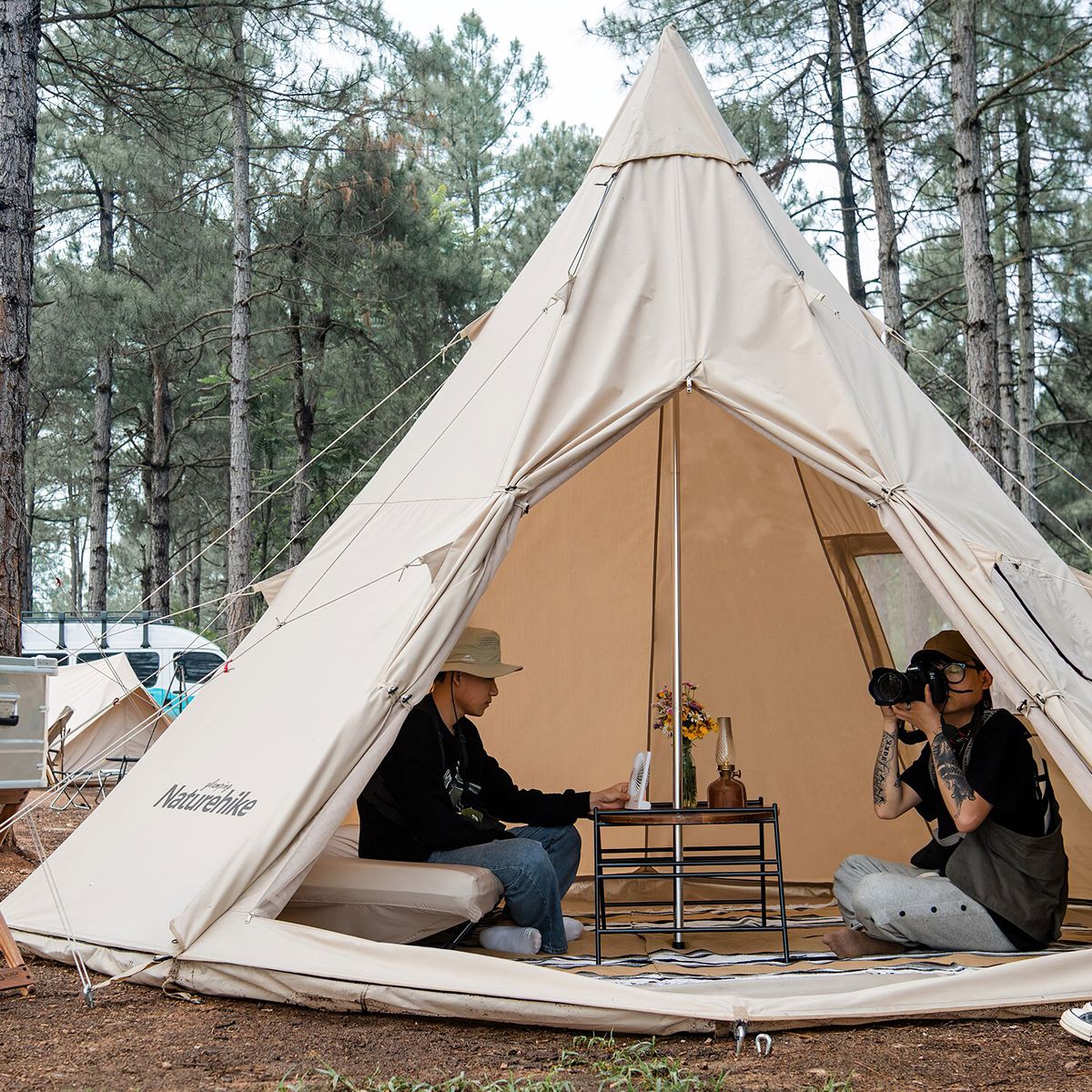 Lều cắm trại kim tự tháp cotton Profound 9.6 cotton pyramid tent Naturehike NH20ZP002 