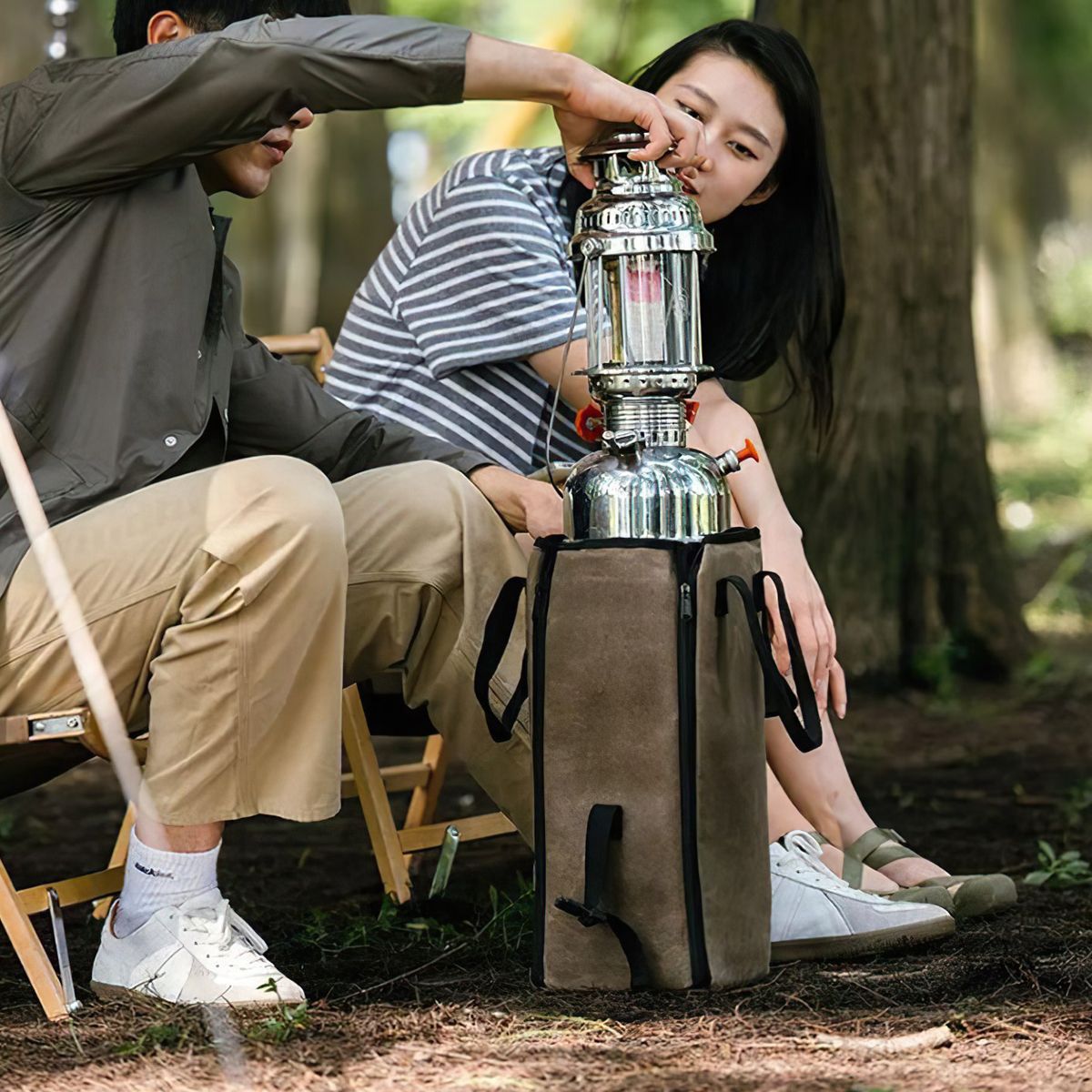  Túi Đựng Đèn Gas Cắm Trại Vải Canvas Naturehike - Nâu Đen - 