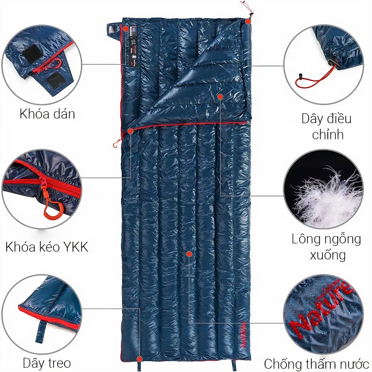  Túi Ngủ Cắm Trại Cá Nhân Cao Cấp Sợi Lông Ngỗng NatureHike CW280 