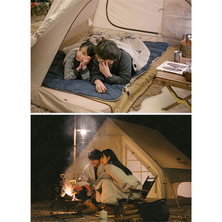  Túi ngủ đôi cắm trại Naturehike Thickened Cotton Warm 