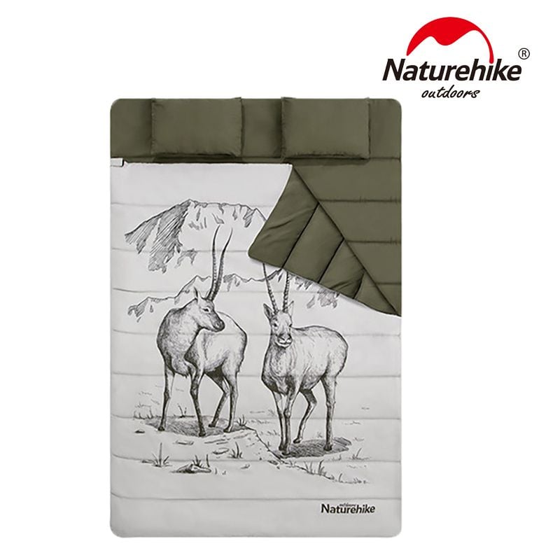  Túi ngủ đôi cắm trại Naturehike Thickened Cotton Warm 