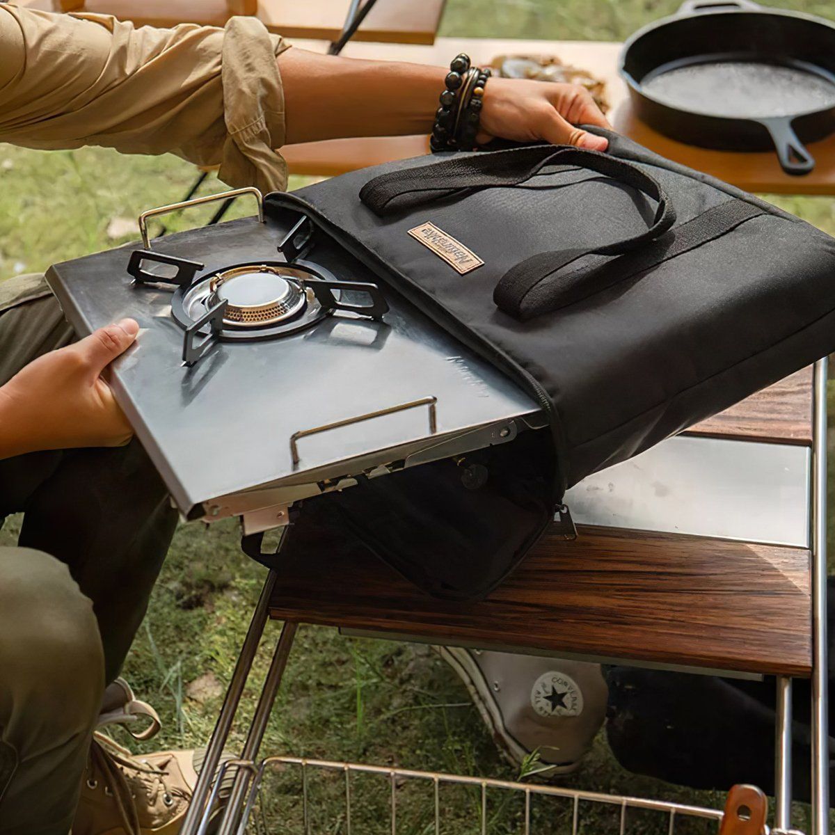  Bếp Ga Glamping Để Bàn Naturehike G01 Tabletop Folding Single Head Gas Furnace 