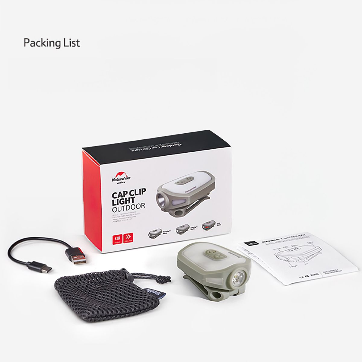  Đèn Pin Kẹp Mũ Câu Cá Dã Ngoại Naturehike Outdoor Clip Hat Lamp 