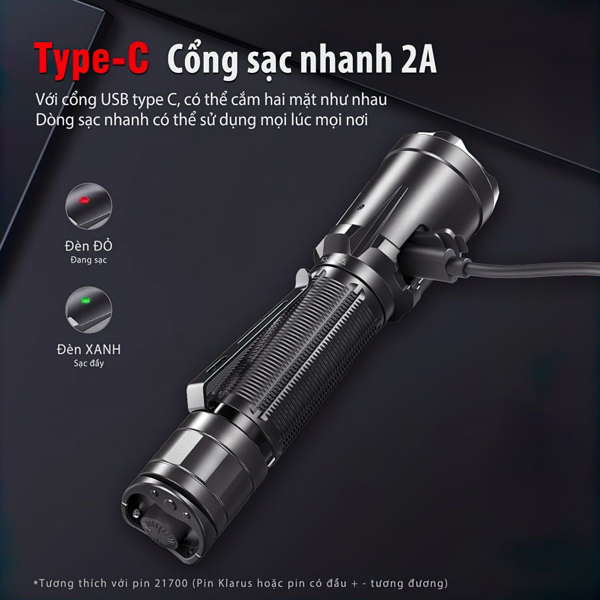  Đèn Pin Cắm Trại Du Lịch Phản Ứng Nhanh KLARUS XT21C Sáng 3200 Lumen Chiếu Xa 324M 