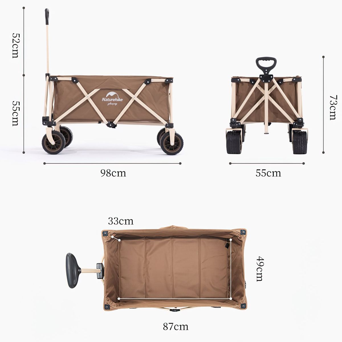  Xe Kéo Đồ Dùng Cắm Trại Gấp Siêu Gọn Naturehike Folding Trolley 
