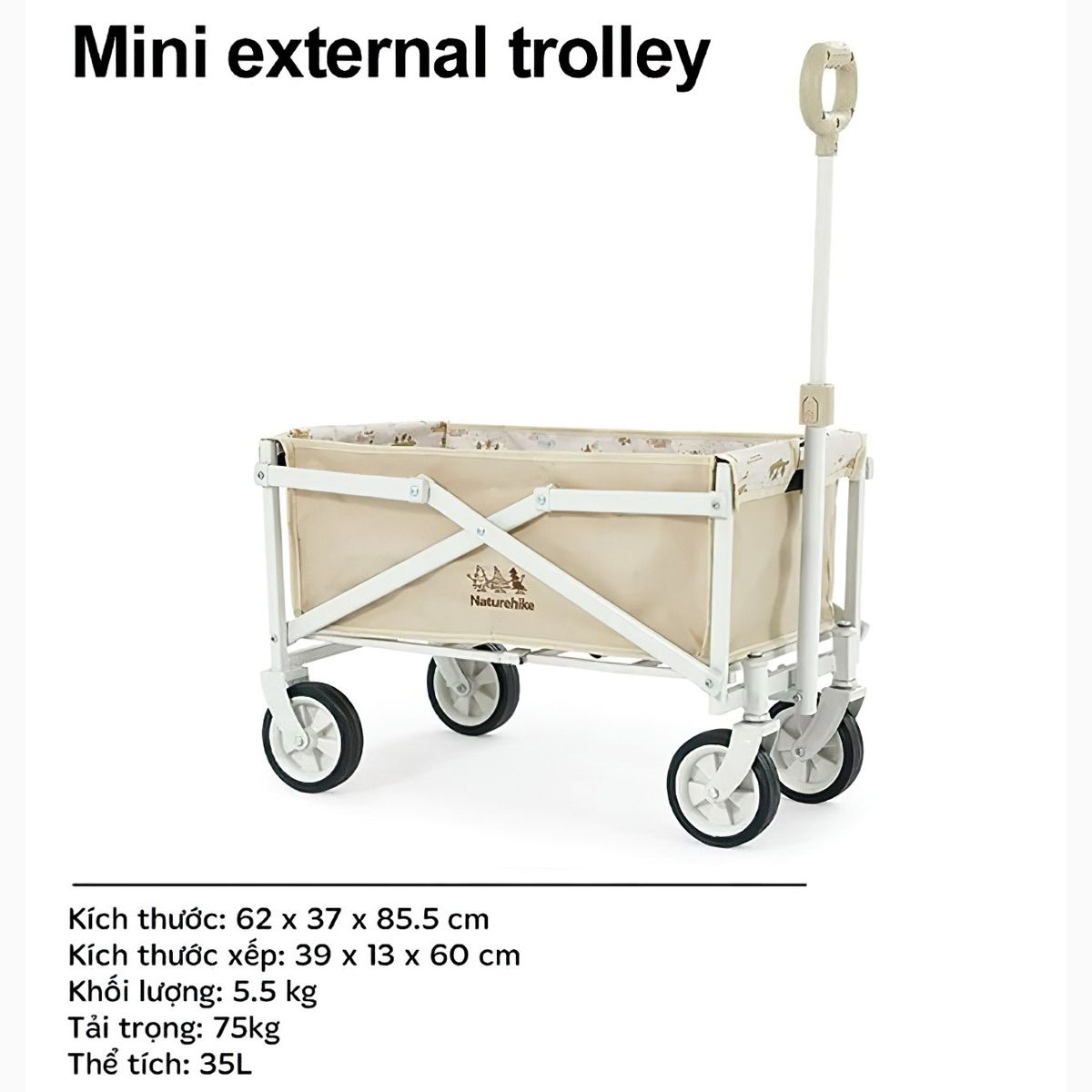 Naturehike Xe Kéo Xếp Gọn Cắm Trại Mini TC06 CNH22JU012 