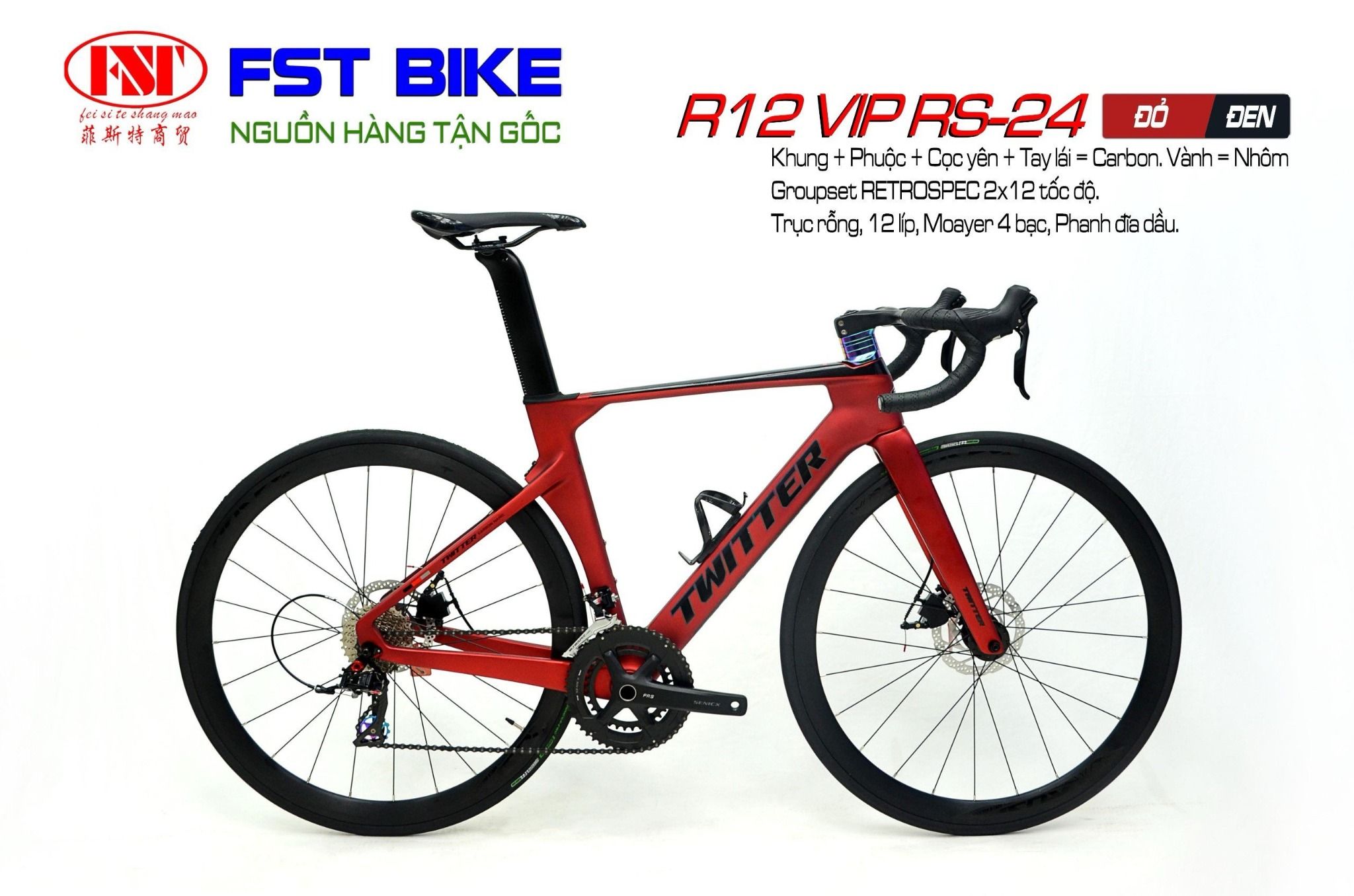 Xe đạp Road TWITTER R12 Khung carbon HT BIKE