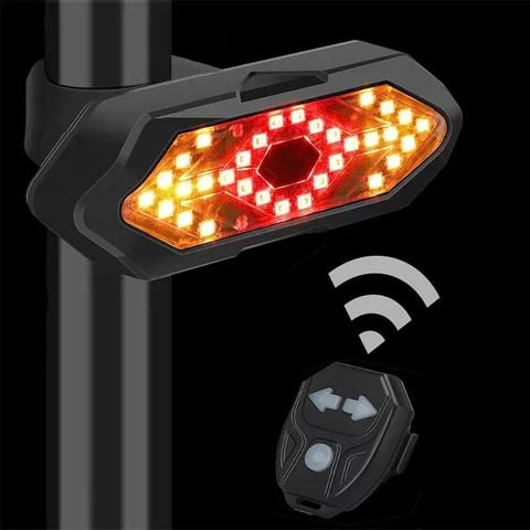  Đèn hậu xe đạp tích hợp đèn xi nhan không dây (phụ kiện xe) 