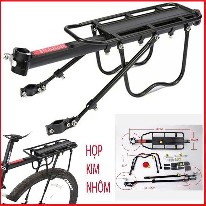 Gác Baga gắn cốt yên xe đạp thể thao địa hình chất liệu nhôm cao cấp dễ dàng lắp đặt (phụ kiện xe)