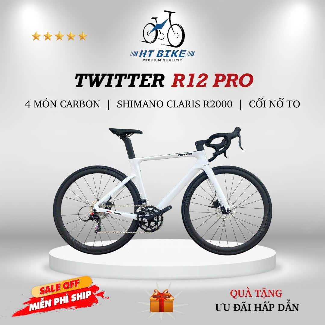 Xe đạp đua Road TWITTER R12 Pro 4 món carbon mới nhất 2025 | HT BIKE