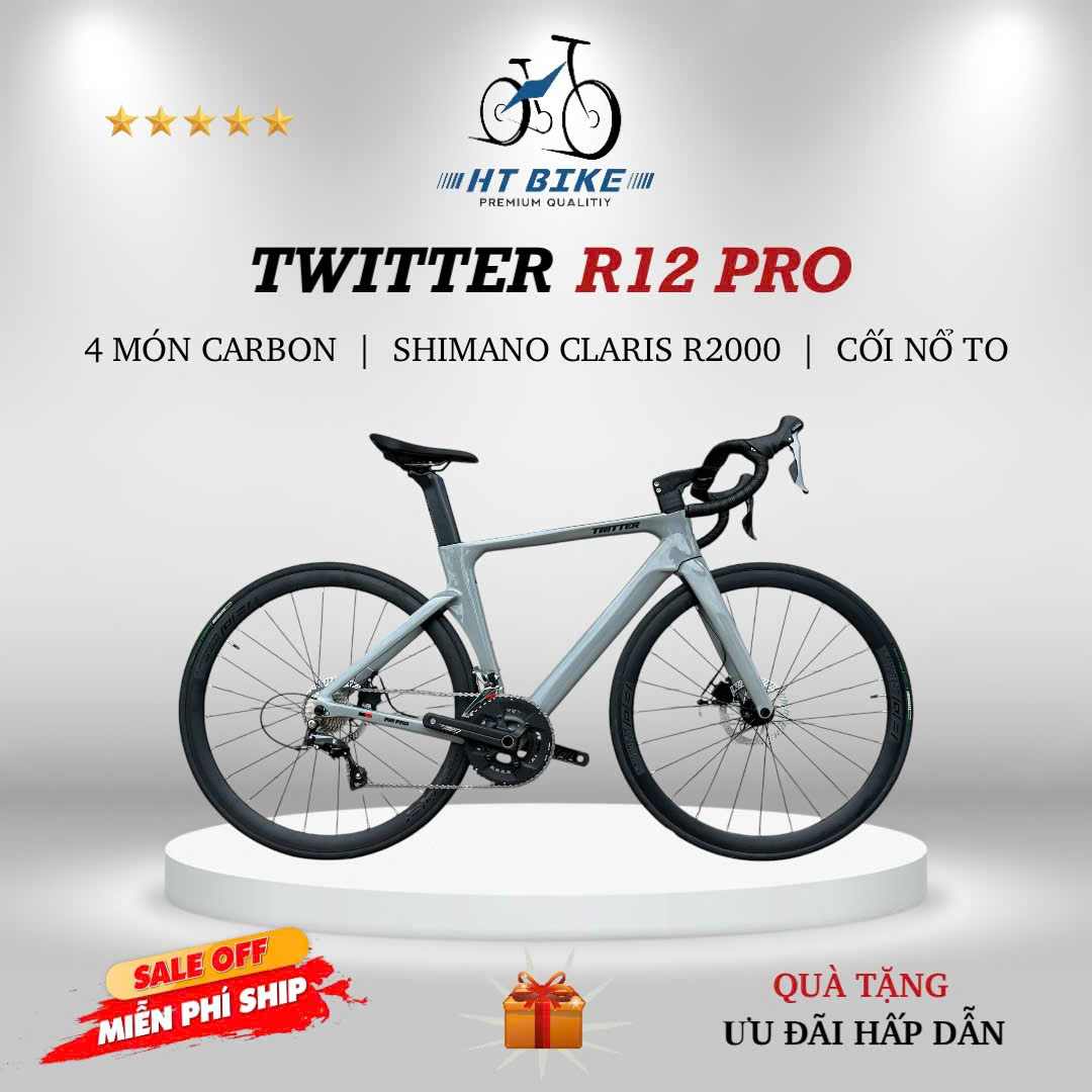 Xe đạp đua Road TWITTER R12 Pro 4 món carbon mới nhất 2025 | HT BIKE