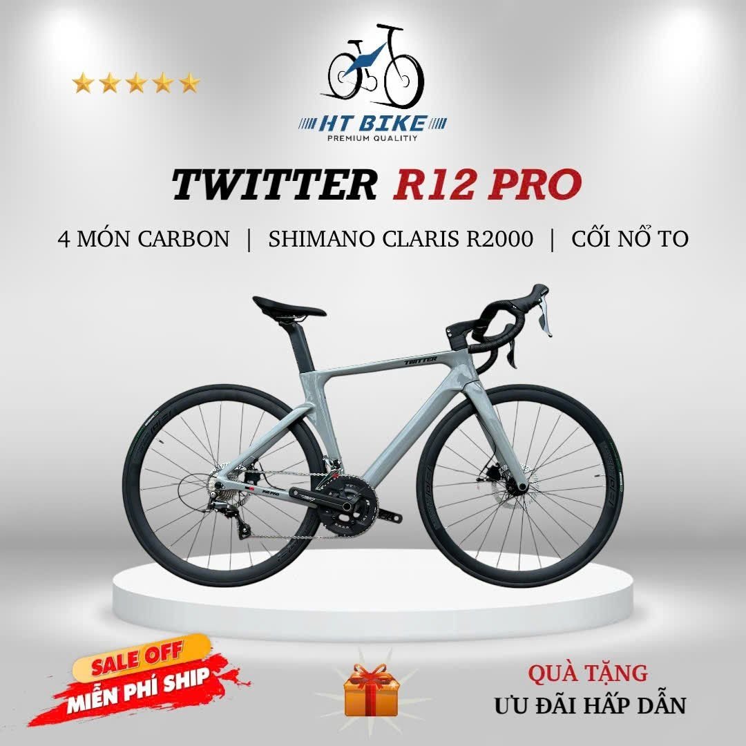 Xe đạp đua Road TWITTER R12 Pro 4 món carbon mới nhất 2025 | HT BIKE