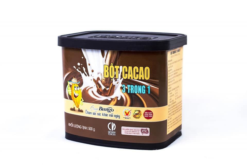  Bột Cacao 3 trong 1 hộp nhựa 500g Cacao Trọng Đức 