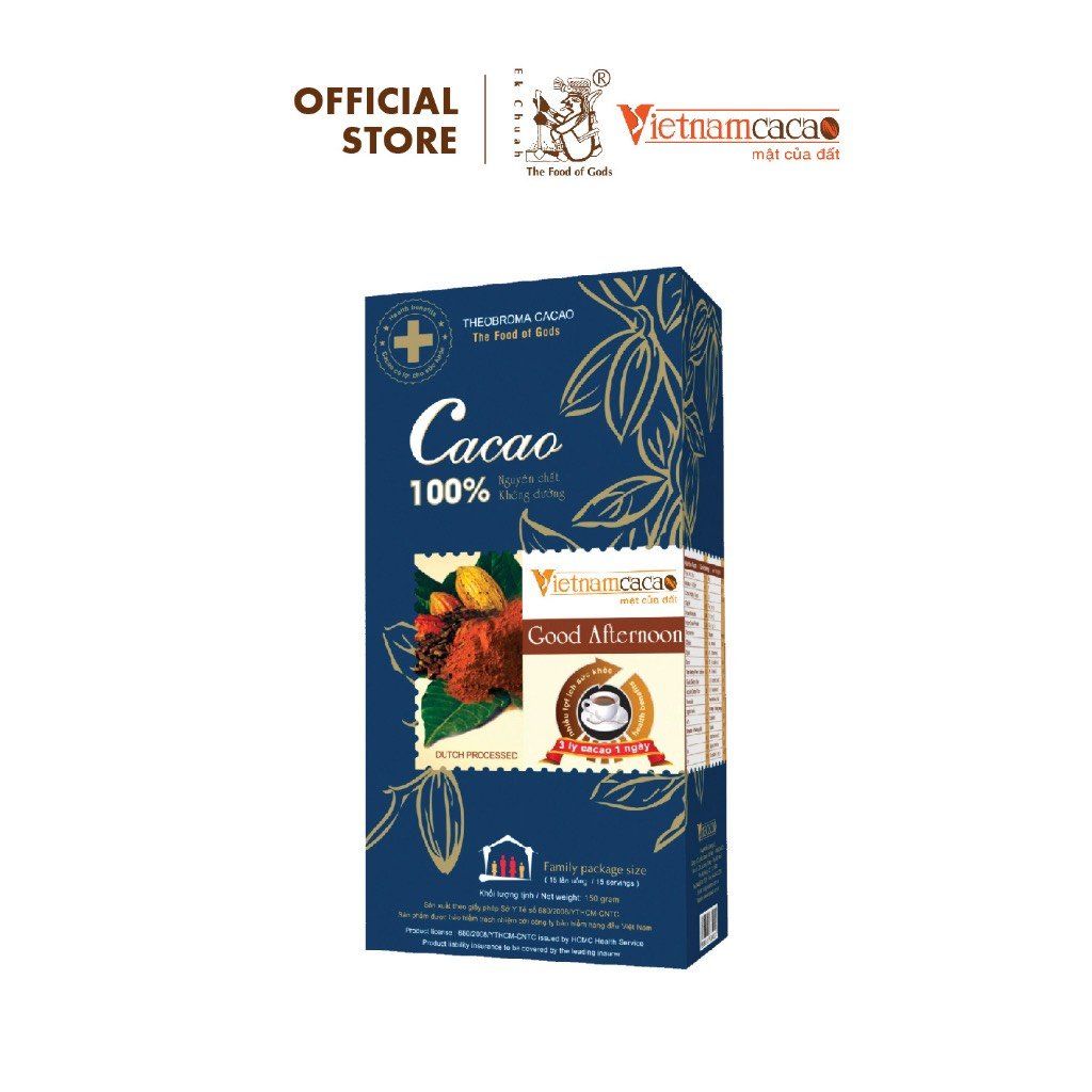  Bột Cacao nguyên chất hộp giấy 150g Vina Cacao Good Afternoon 