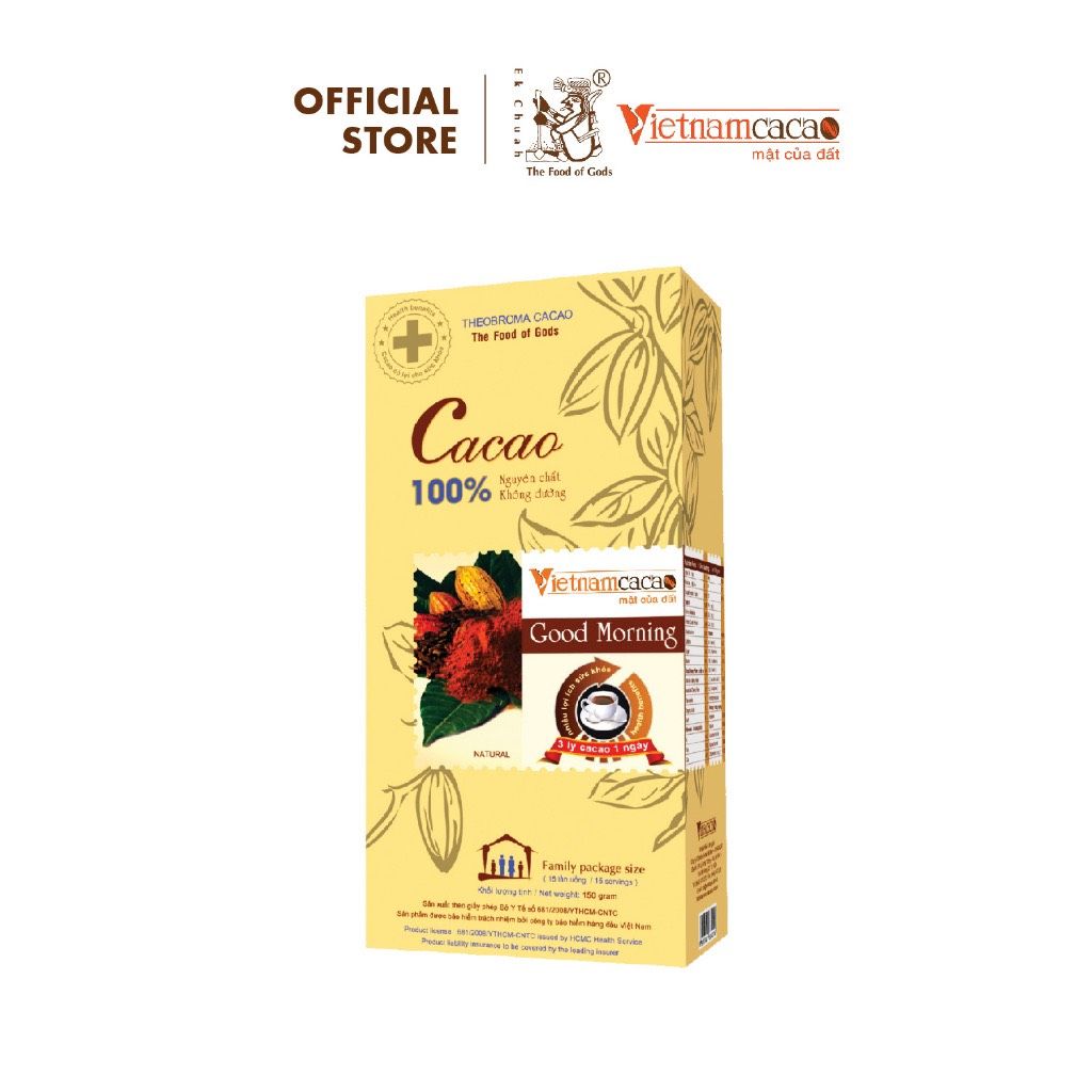  Bột Cacao nguyên chất hộp giấy 150g Vina Cacao Good Morning 