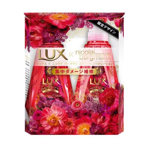  LUX- Set dầu gội, xả Luminous màu đỏ dưỡng tóc hư tổn (450g+450g) 