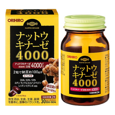 ORIHIRO- Viên uống hỗ trợ phòng ngừa tai biến đột quỵ Natto Kinase 4000FU 60 viên