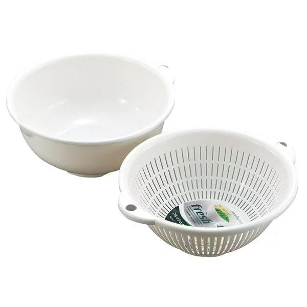 SANADA SEIKO- Bộ chậu, rổ 1,1L màu trắng