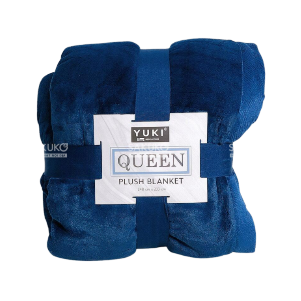  YUKI-Chăn lông cừu PlushBlanket Queen xanh navy 