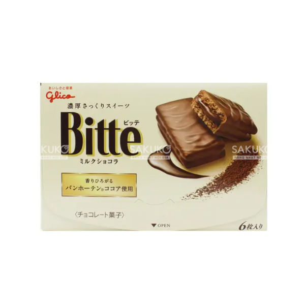  GLICO- Bánh quy mềm socola sữa Bitte 6 chiếc 