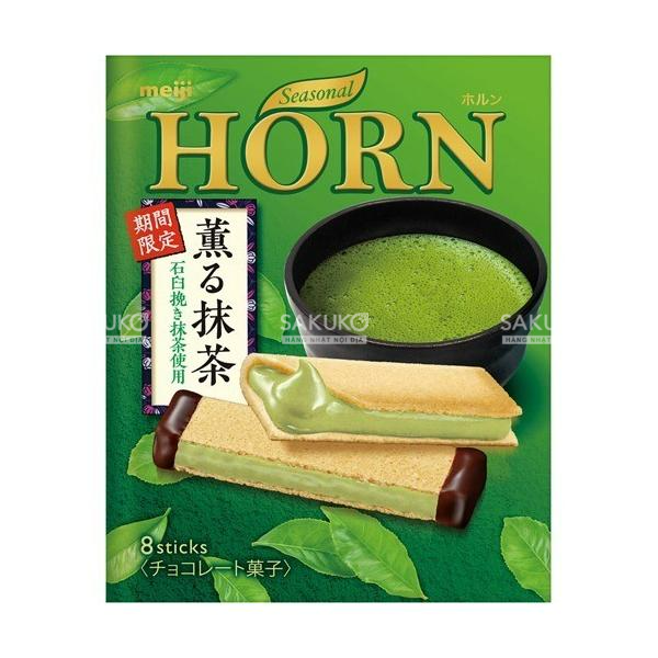  MEIJI- Bánh cuộn kem trà xanh HORN 8 chiếc 