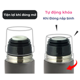  LIVING- BÌNH GIỮ NHIỆT NẮP VẶN ENJOY XÁM 480ML 