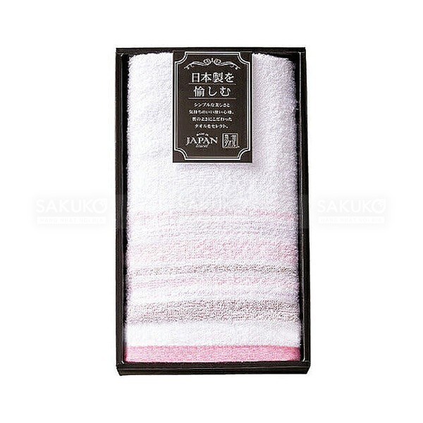  HYS- KHĂN MẶT COTTON HỌA TIẾT KẺ SỌC 34X80CM PINK 