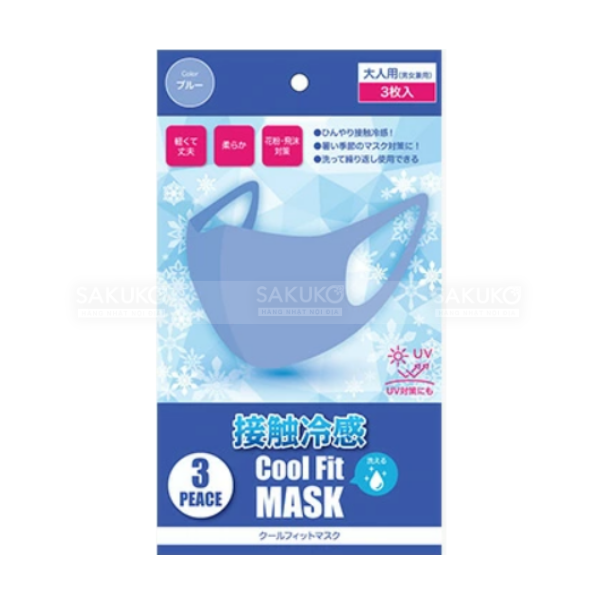  GLOBAL JAPAN- Cooling Mask khẩu trang xanh dương 3 chiếc 