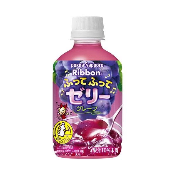 POKKA SAPPORO- Nước nho kèm thạch Ribbon 295g