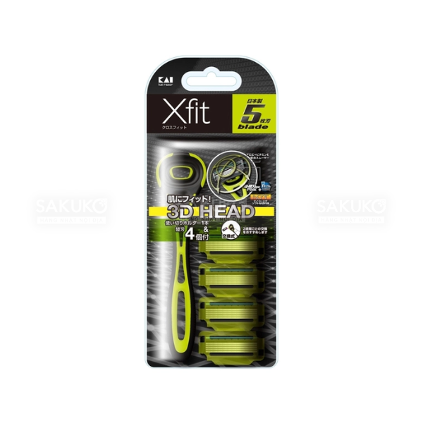 KAI- Set dao cạo râu 5 lưỡi kép Xfit