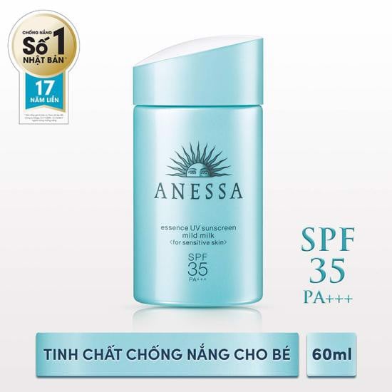 Gel chống nắng Anessa Perfect UV Sunscreen Mild Gel có chứa những hoạt chất lành tính và công thức 5 không, an toàn nhẹ dịu cho da nhạy cảm và trẻ em