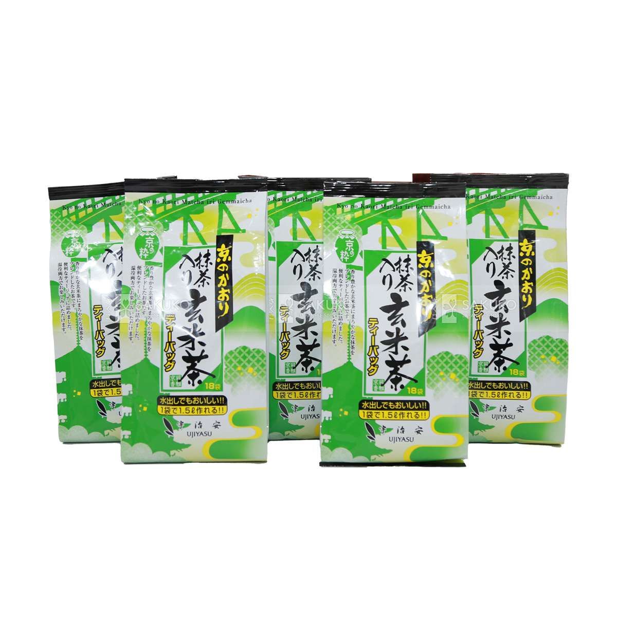 UJIYASU- Trà gạo lứt có trà xanh túi lọc 8g×18 túi