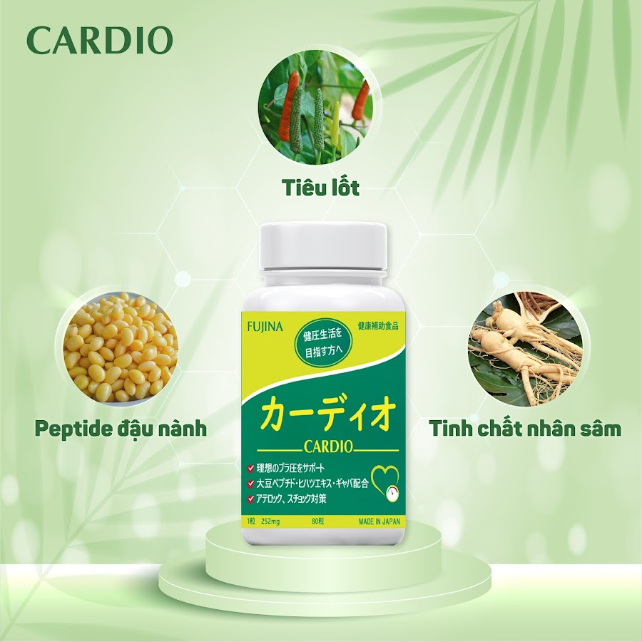 FUJINA- Viên hỗ trợ hạ huyết áp Cardio 80 viên