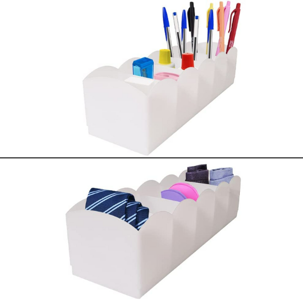  SANADA- Khay nhựa đựng đồ đa năng 5 ngăn (Trắng) 