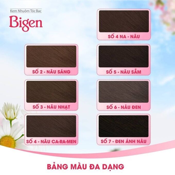 Thuốc nhuộm phủ bạc Bigen dạng kem - Tone nâu sẫm 7G - HOYU