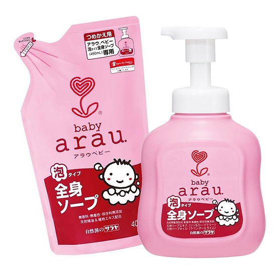 ARAU BABY- Sữa tắm gội thảo mộc dưỡng ẩm túi 400ml