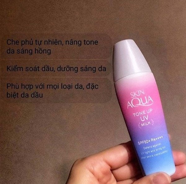Kem chống nắng Skin Aqua Tone Up  UV Milk Lavender 40ml