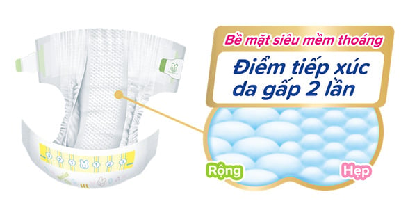 bề mặt bỉm Merries SS90 + 6 miếng siêu thoáng