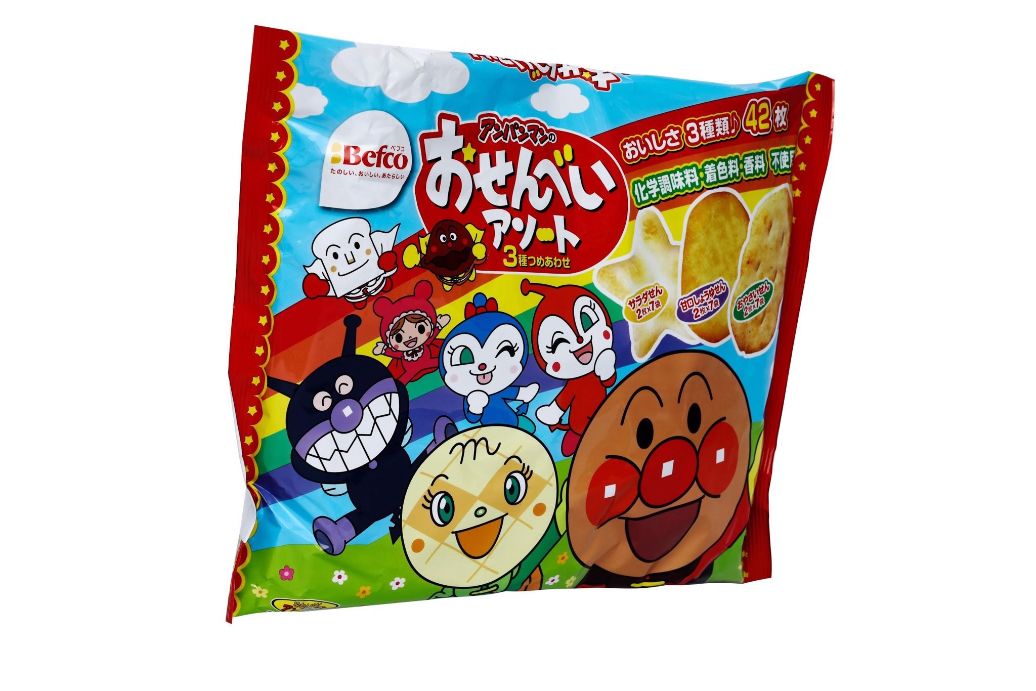 BEFCO - Bánh gạo Anpanman 3 loại (42 cái)