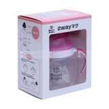  NISHIMATSUYA- Bình tập uống 2 Ways màu hồng 240ml 