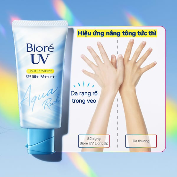 Biore UV Aqua Rich Light Up Essence có công dụng chống nắng