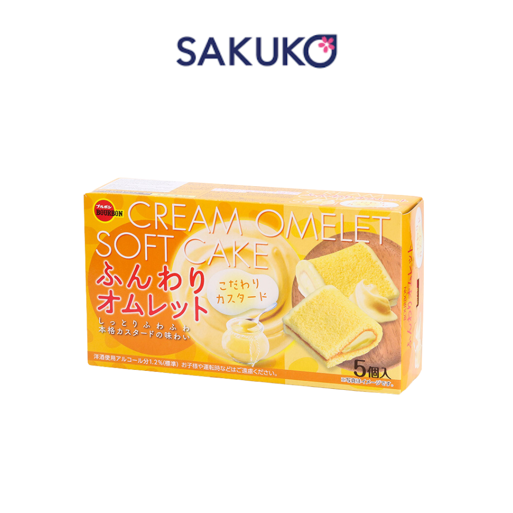  BOURBON- Bánh xốp Omelette nhân Custard 5 chiếc 