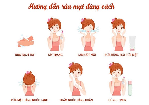 Quy trình rửa mặt sau khi bôi kem dưỡng ẩm