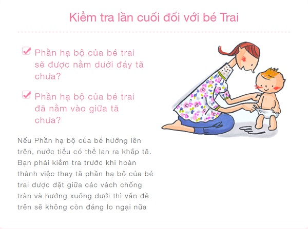 Kiểm tra sau đóng bỉm với bé trai