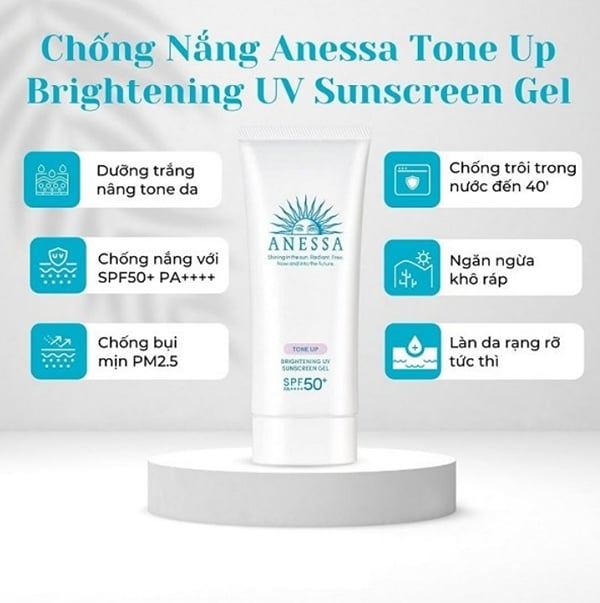  Anessa Brightening UV Sunscreen Gel SPF50+ hiệu chỉnh sắc da rạng rỡ hơn