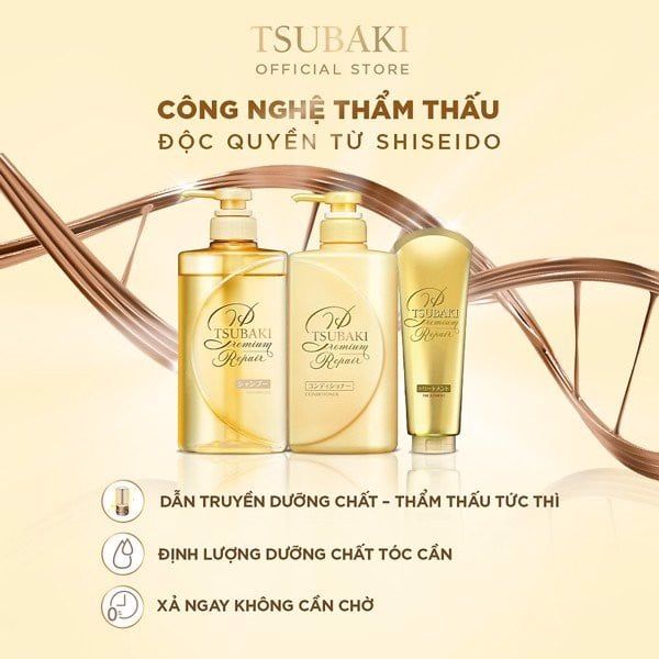  SHISEIDO- Combo gội xả phục hồi hư tổn Tsubaki 