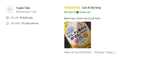 Mẹ Tuyền Trần review bánh ăn dặm Pigeon